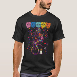 Lizard Sugar Skull Mexico Calavera Dia De Los Muer T-Shirt
