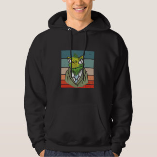 Lizard suit formal cartoon retro, earthy tones Rep Hoodie