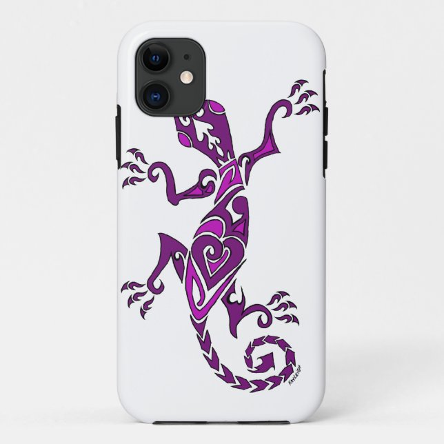 Lizard tattoo/henna in purple Case-Mate iPhone case (Back)