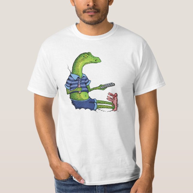Lizard with Bunny Slippers T-Shirt (Front)