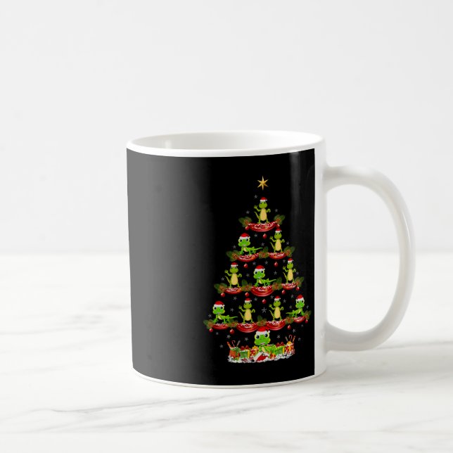 Lizard Xmas Lighting Santa Lizard Christmas Tree  Coffee Mug (Right)