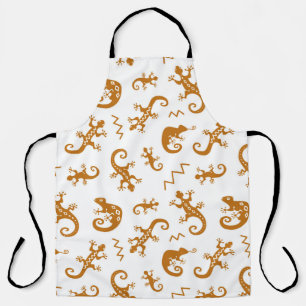 Lizards and chameleons seamless pattern apron