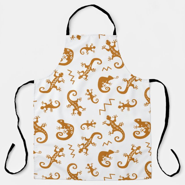 Lizards and chameleons seamless pattern apron (Front)