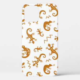 Lizards and chameleons seamless pattern iPhone 12 case