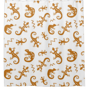 Lizards and chameleons seamless pattern shower curtain