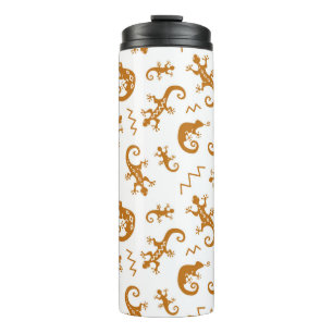 Lizards and chameleons seamless pattern thermal tumbler