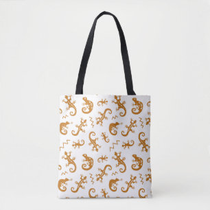 Lizards and chameleons seamless pattern tote bag