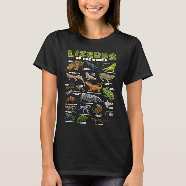 Lizards Animal of the World Reptiles Animals Herpe T-Shirt (Front)
