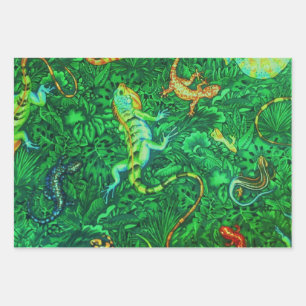 Lizards Batik Wrapping Paper Sheet