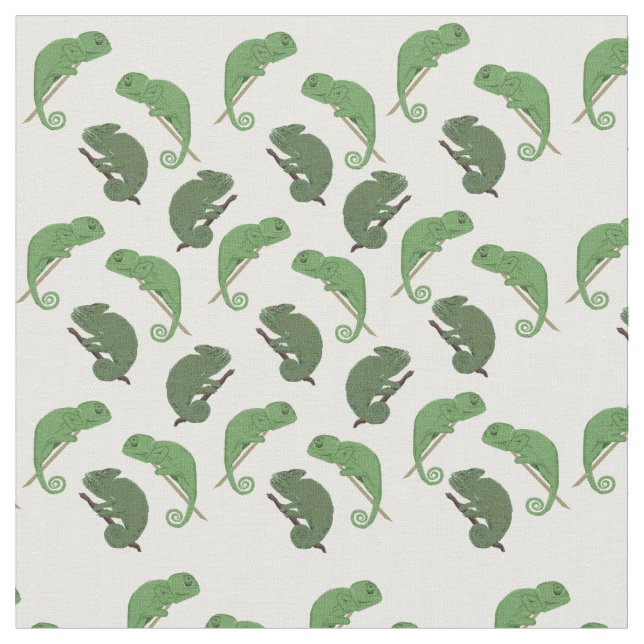 Lizards Chameleons Art  Fabric (Close Up)