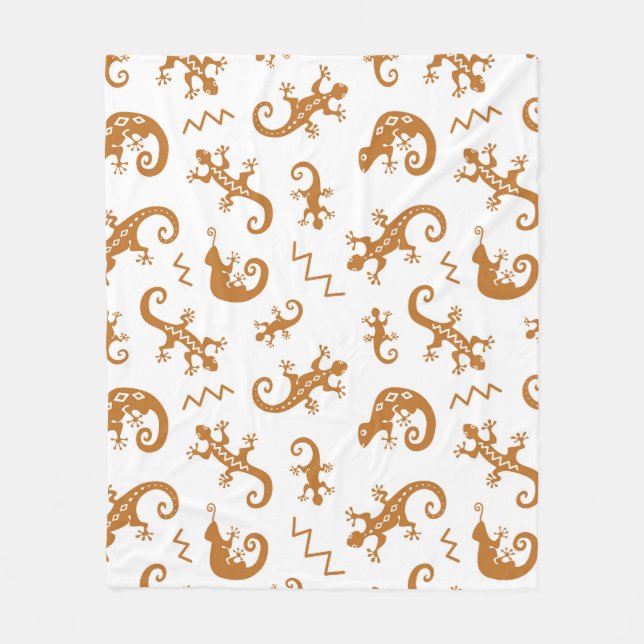 Lizards Chameleons: Seamless Pattern Design. Fleece Blanket (Front)