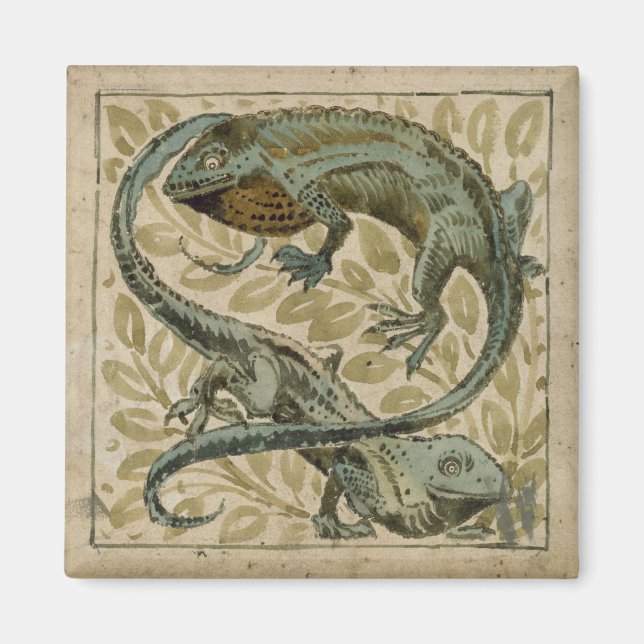 Lizards, design for a tile (w/c on paper) magnet (Front)