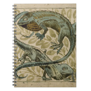 Lizards, design for a tile (w/c on paper) notebook