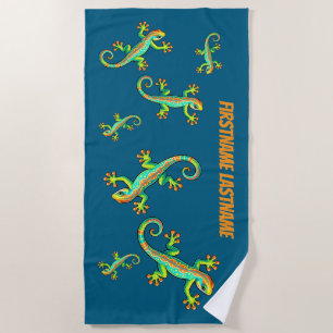 Lizards Everywhere Beach Towel
