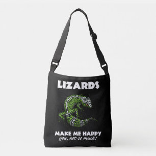 Lizards Make Me Happy Cute Gecko Reptile Crossbody Bag