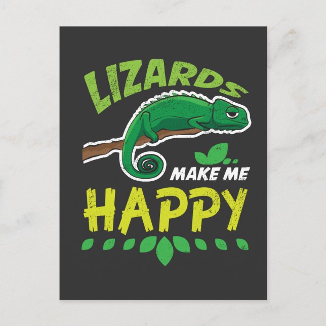 Lizards Make Me Happy Reptile Costume Gift Postcard (Front)