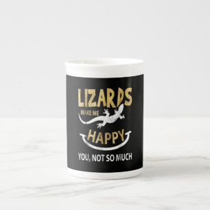 Lizards make me happy . You, not so much Bone China Mug