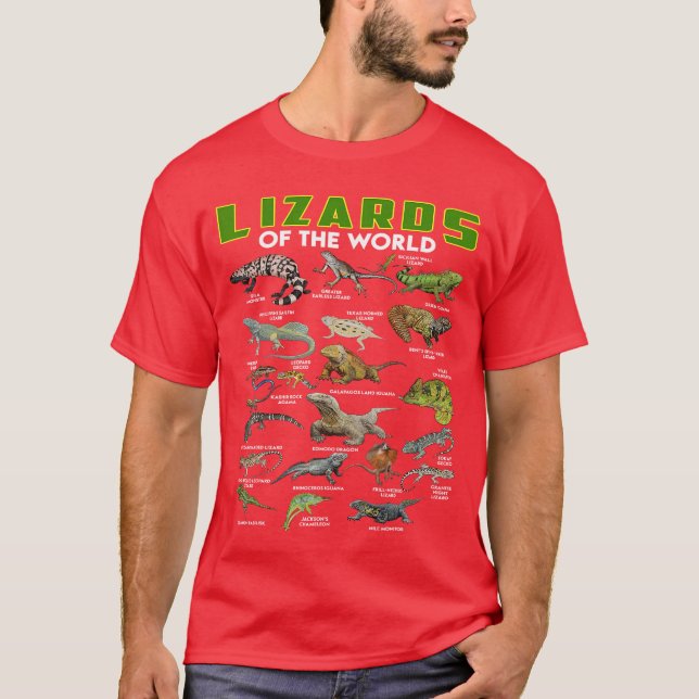 Lizards Ofhe World Reptile Herpetology Lizard Gift T-Shirt (Front)
