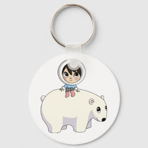 Lizzy and Frosting the Polar Bear Key Ring