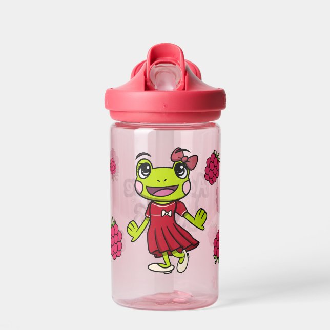 Lizzy the Frog Raspberry | Water Bottle (Front)