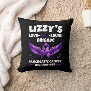 LIZZY'S Love-and-Laugh Brigade Pancreatic Awarenes Cushion