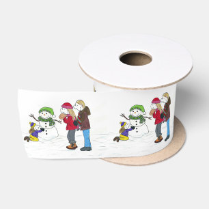 Lizzy's People Snowman Fun Ribbon Satin Ribbon