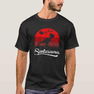 LJ3E Santasaurus Merry Xmas Christmas Vibes Dinosa T-Shirt