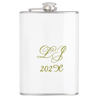 LJ Monogram Elegant Modern Wedding  Hip Flask