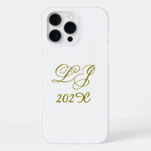 LJ Monogram Elegant Modern Wedding iPhone 16 Pro Max Case
