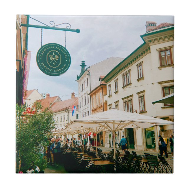 Ljubljana Cityscape Ceramic Tile (Front)