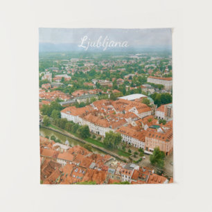 Ljubljana Cityscape, Slovenia Travel Souvenir Tapestry