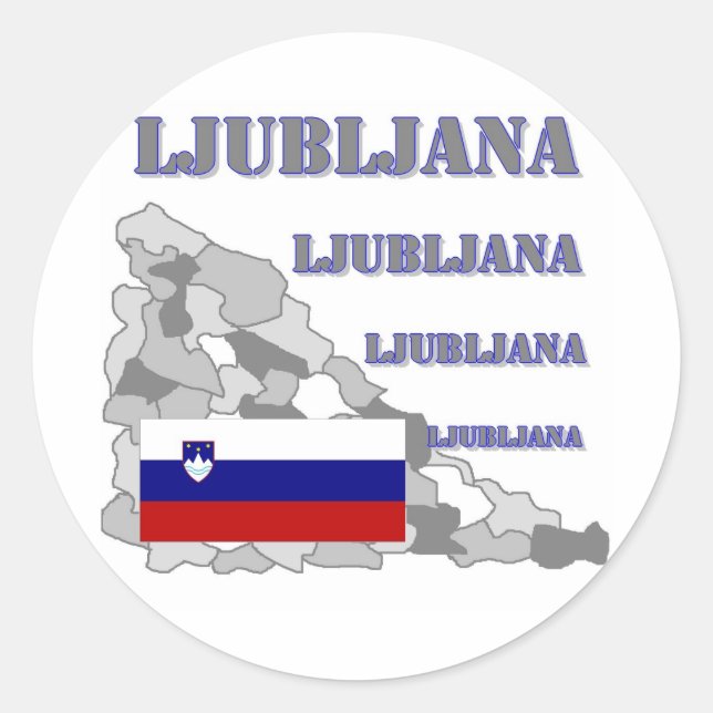 Ljubljana Classic Round Sticker (Front)
