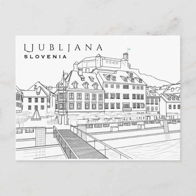 Ljubljana Drawing Postcard (Front)