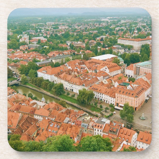 Ljubljana from above coaster (Front)