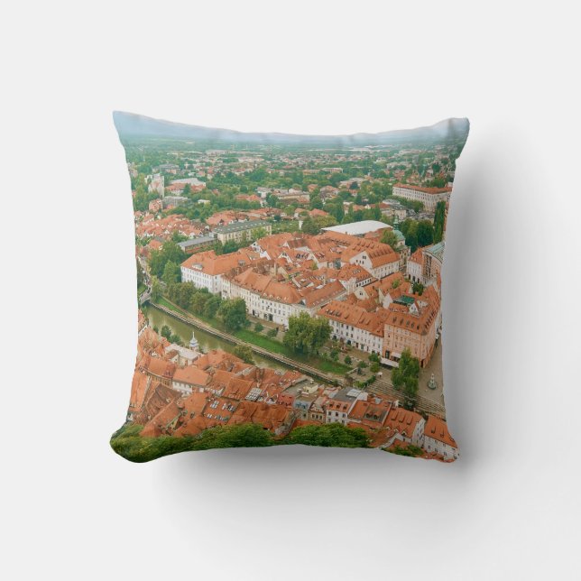 Ljubljana from above cushion (Front)