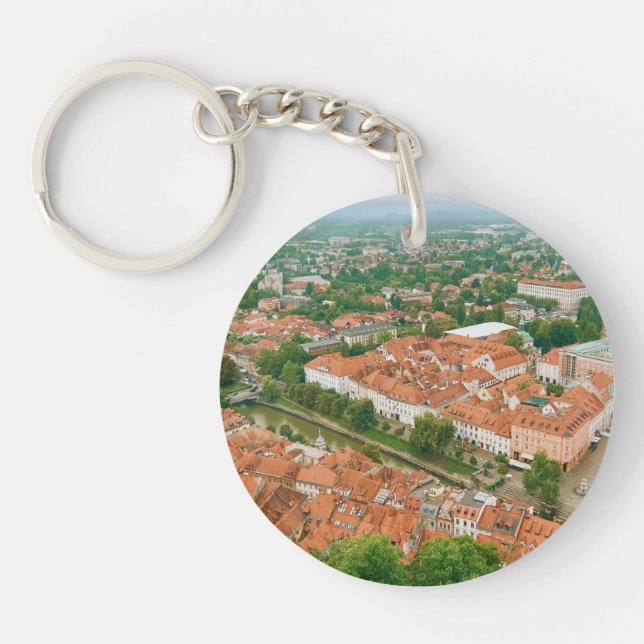 Ljubljana from above key ring (Front)