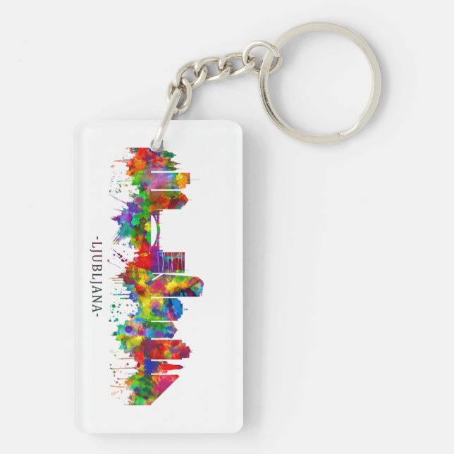 Ljubljana Skyline Key Ring (Back)