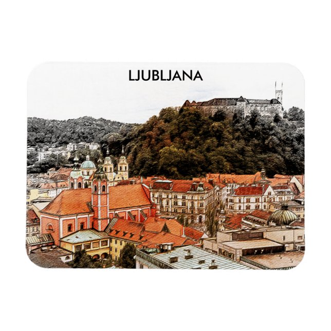 Ljubljana Slovenia City View Magnet (Horizontal)