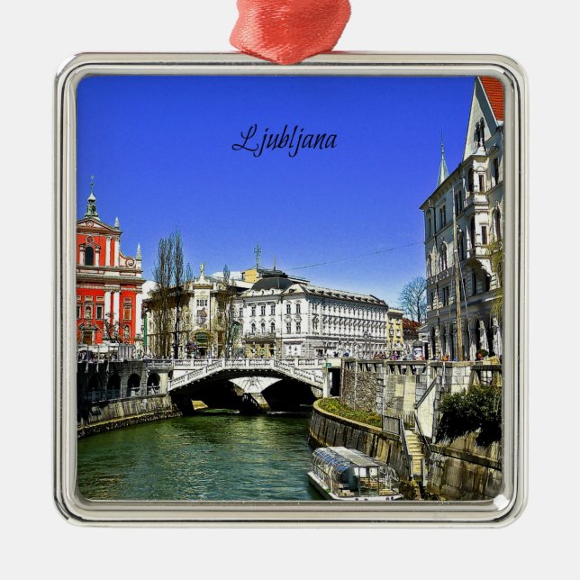 Ljubljana, Slovenia Metal Ornament (Front)