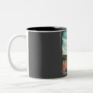 Ljubljana Slovenia Vintage Minimal Retro Travel Po Two-Tone Coffee Mug