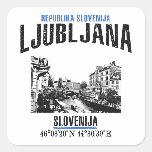 Ljubljana Square Sticker (Front)