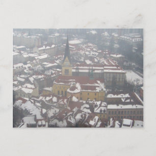 ljubljana winter church postcard
