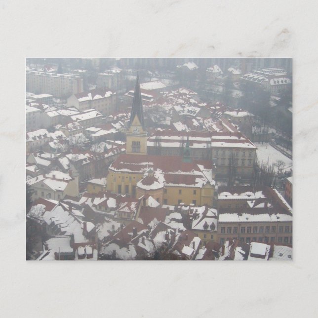 ljubljana winter church postcard (Front)