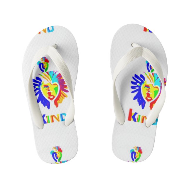 LK Kids Logo Flip Flops – Step Bold, Step Kind (Footbed)