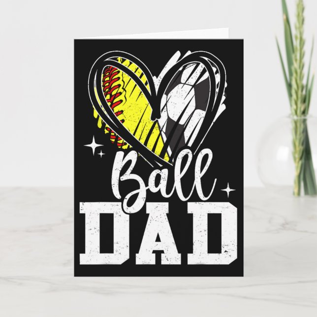 Ll Dad Softll Soccer Ll Dad Of Both  Card (Front)
