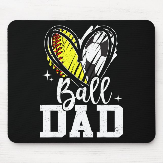 Ll Dad Softll Soccer Ll Dad Of Both  Mouse Pad (Front)
