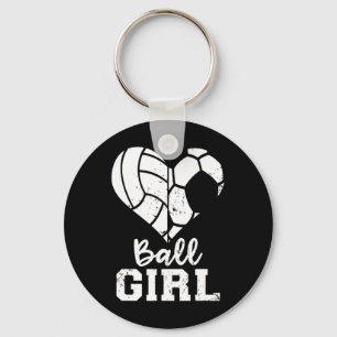 Ll Girl Heart Funny Soccer Volleyll Girl Key Ring