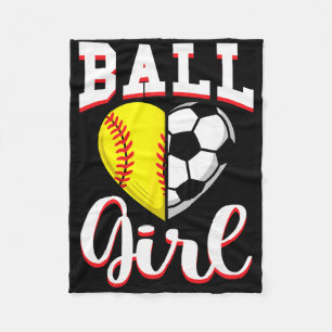 Ll Girl Softll Soccer Lovers Gifts Women Heart Cut Fleece Blanket