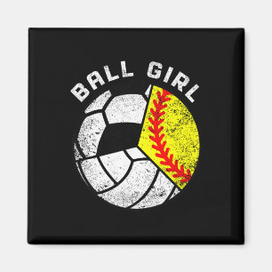 Ll Girl Softll Volleyll Soccer Funny Triple Sports Magnet