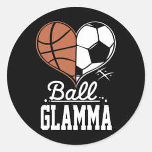 Ll Glamma Funny Sketll Soccer Glamma Classic Round Sticker